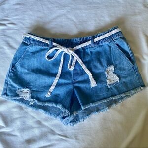 Aerie stretchy distressed denim shorts medium